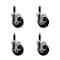 Service Caster 4'' Soft Rubber Swivel 1'' Expanding Stem Caster Set with Brake, 4PK SCC-EX20S414-SRS-TLB-1-4 - alternate 1